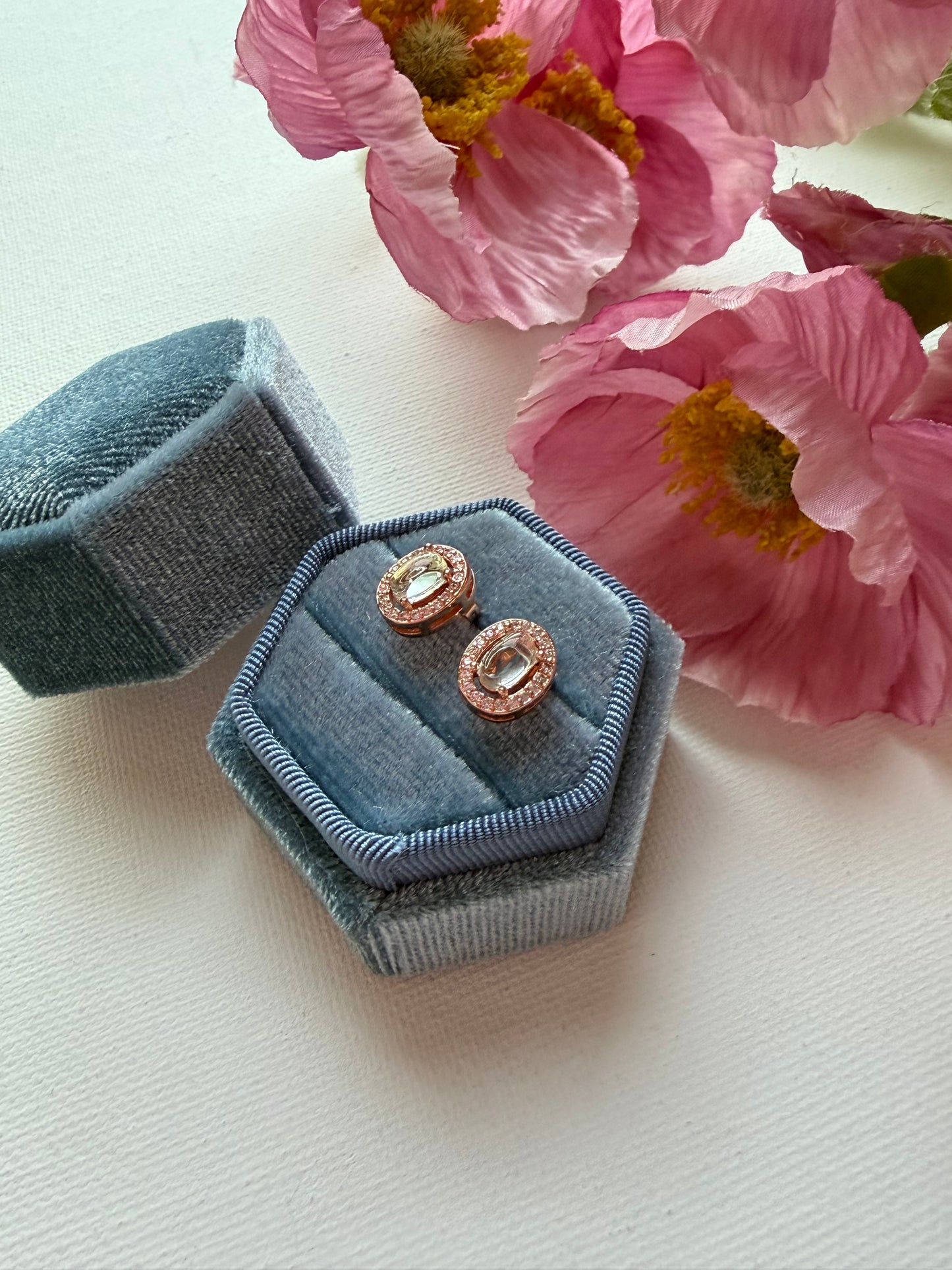 E2228 | Type A Icy Snow Jade Earrings