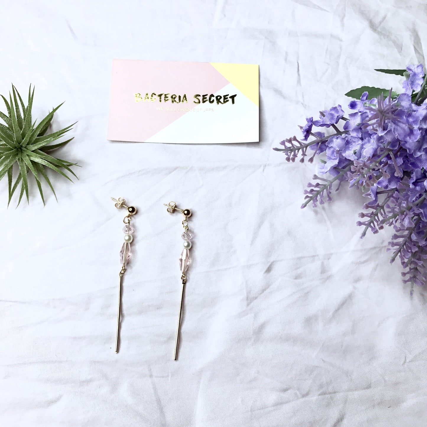 Rose Crystal Xane Long Earrings