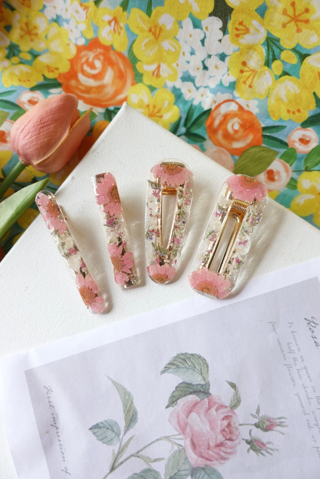Resin Flower Hair Clips | Handmade in Singapore