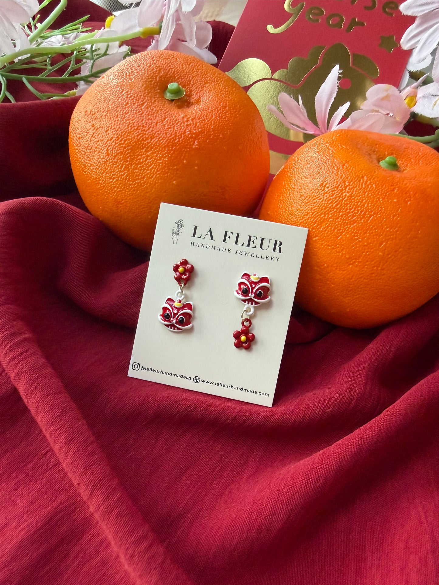 E2233 | CNY Jewelry Lion Dance Earrings