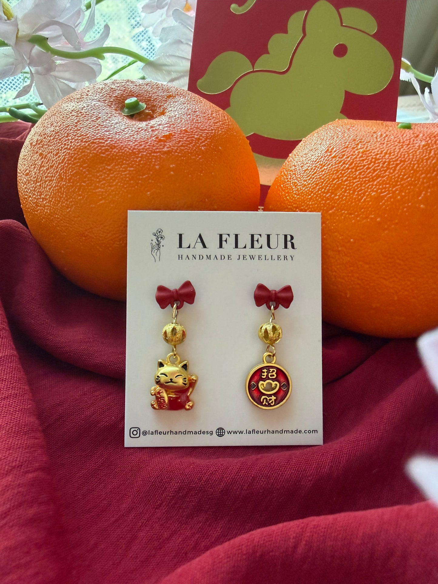 E2231 | CNY Jewelry Money Cat Earrings 招财猫咪