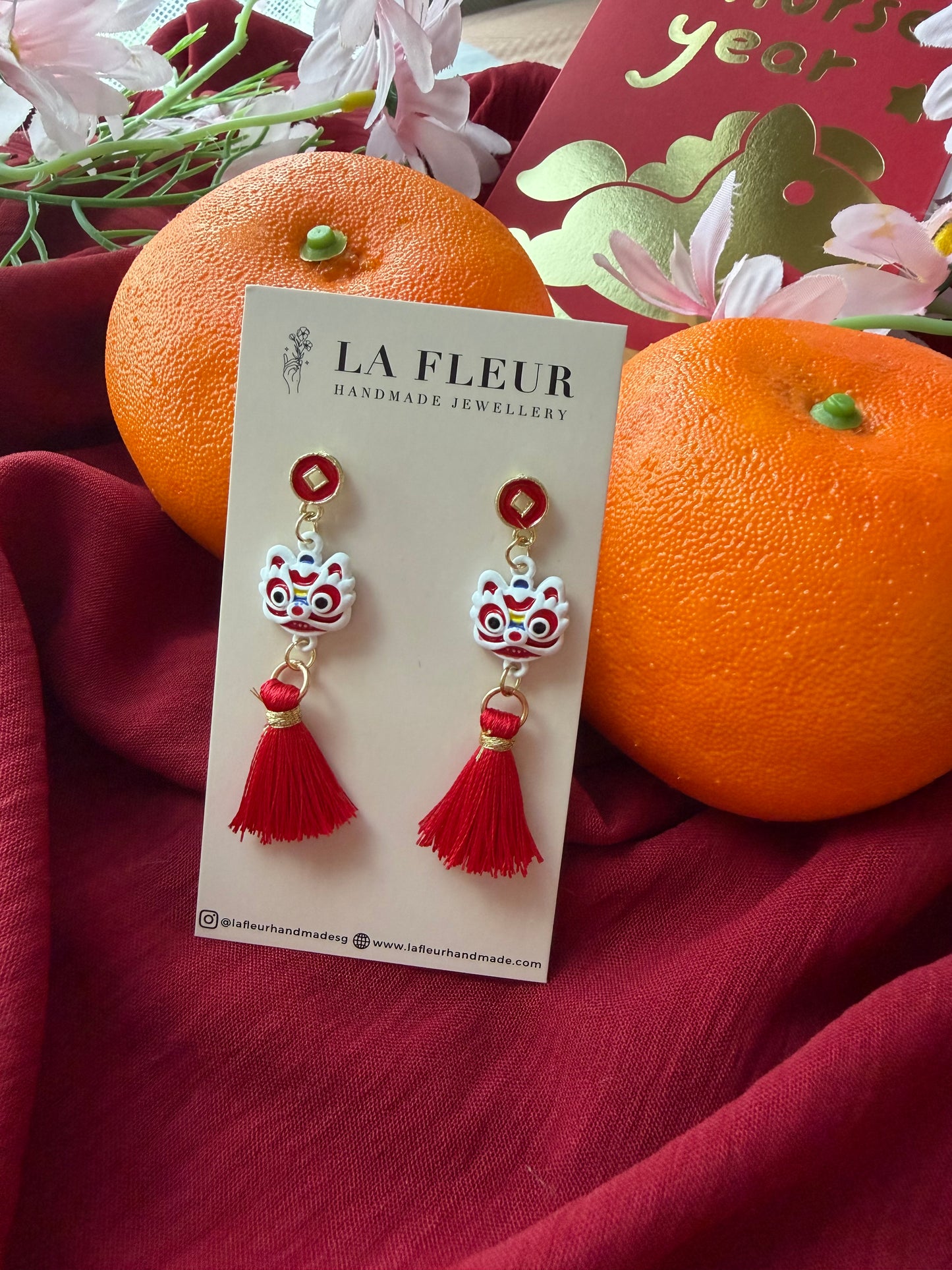 E2233 | CNY Jewelry Lion Dance Earrings