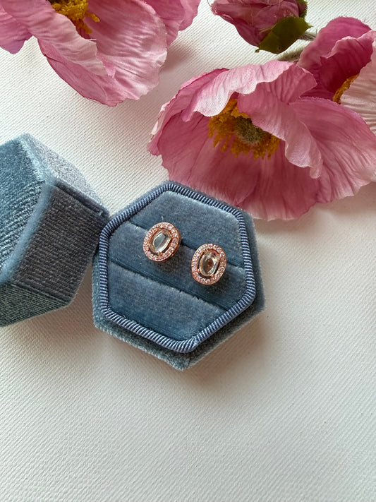 E2228 | Type A Icy Snow Jade Earrings