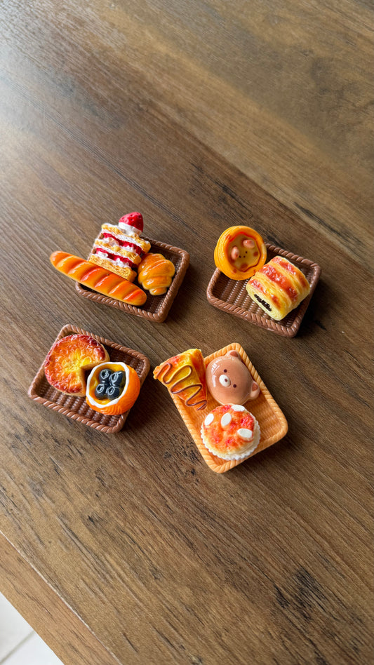 Handmade Miniature Bakery Basket Magnet