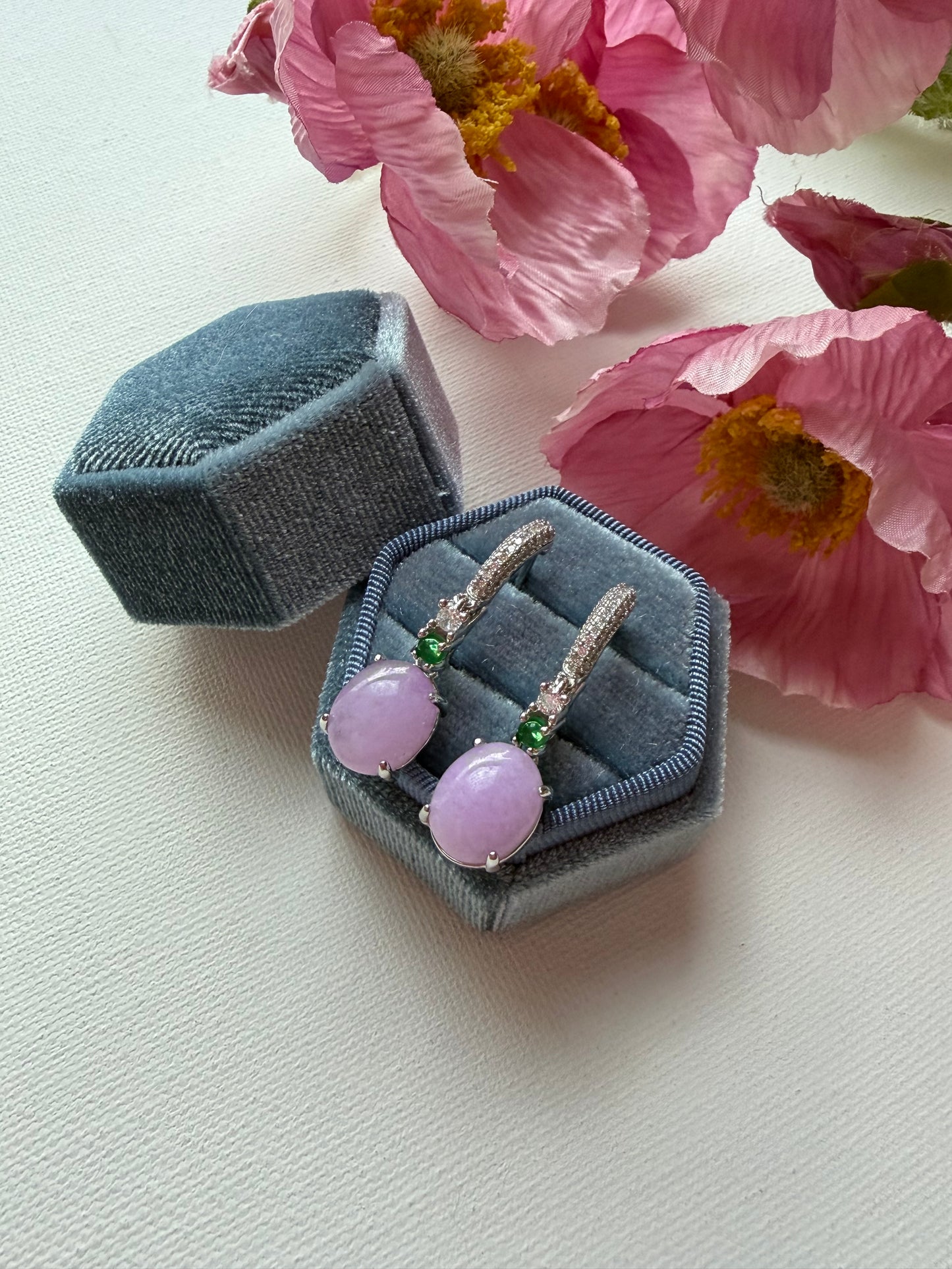 E2087 | Type A Lavendar Jade Earrings