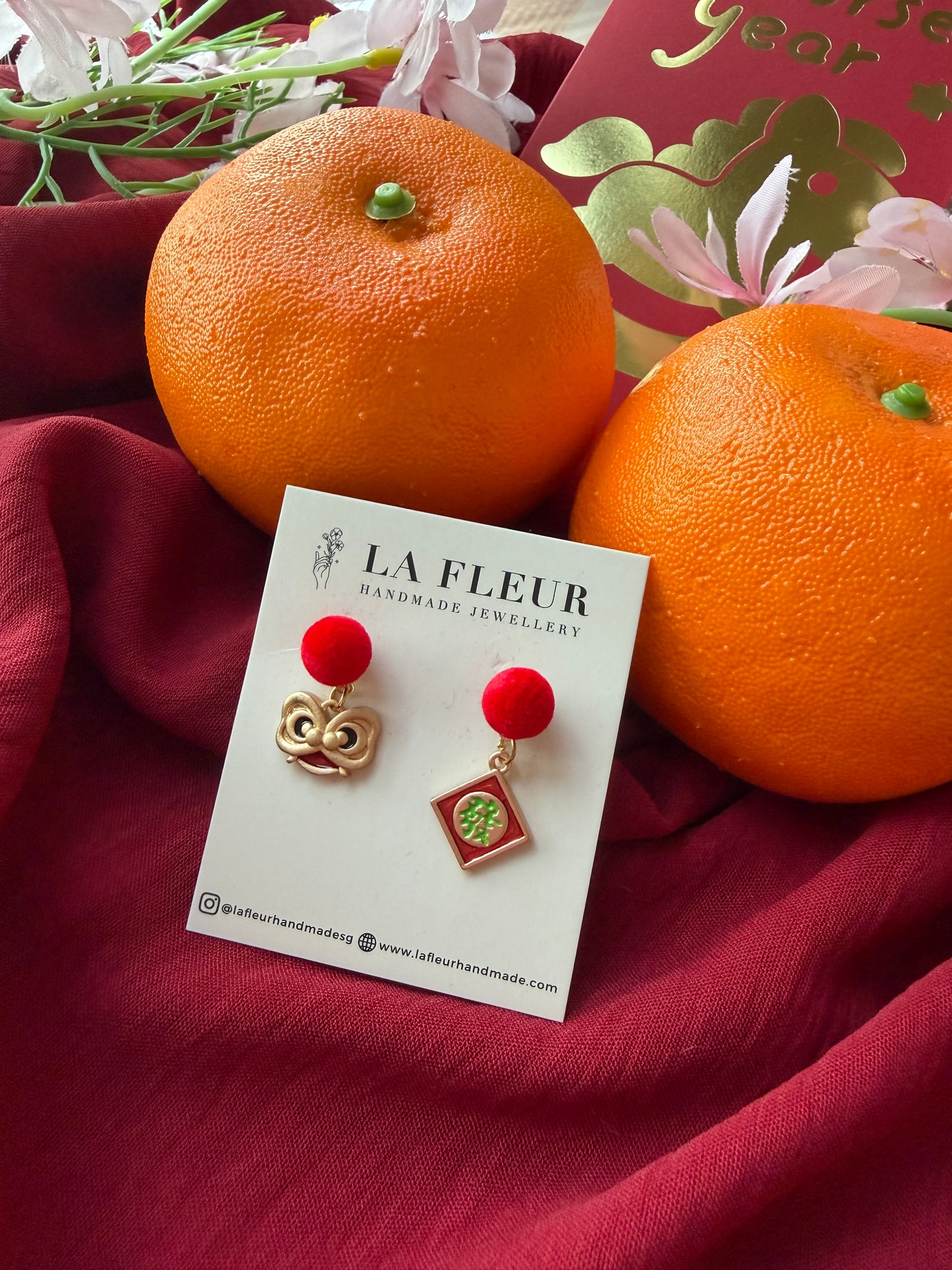 E2233 | CNY Jewelry Lion Dance Earrings