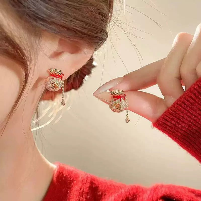 E2235 | CNY Jewelry Prosperity Bag Earrings 福袋满满