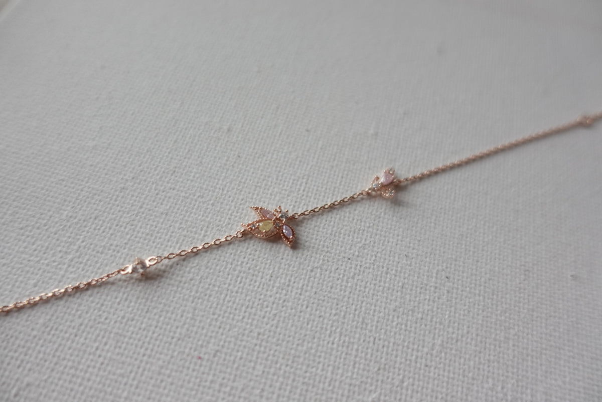 Butterfly Flower Crystals Bracelet