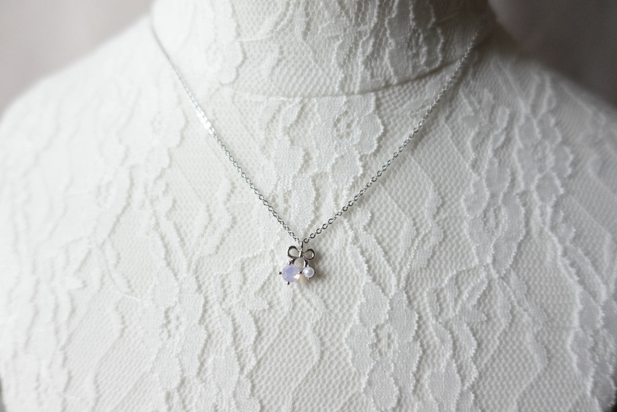 Breanna Ribbon Crystal Short Necklace
