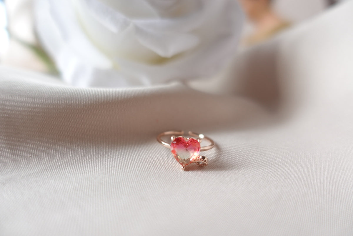 Valentines Love Ombré Crystal Ring (adjustable)