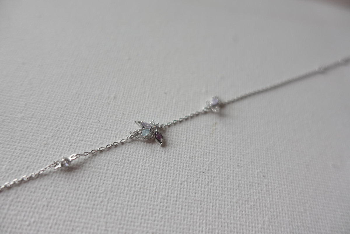 Butterfly Flower Crystals Bracelet