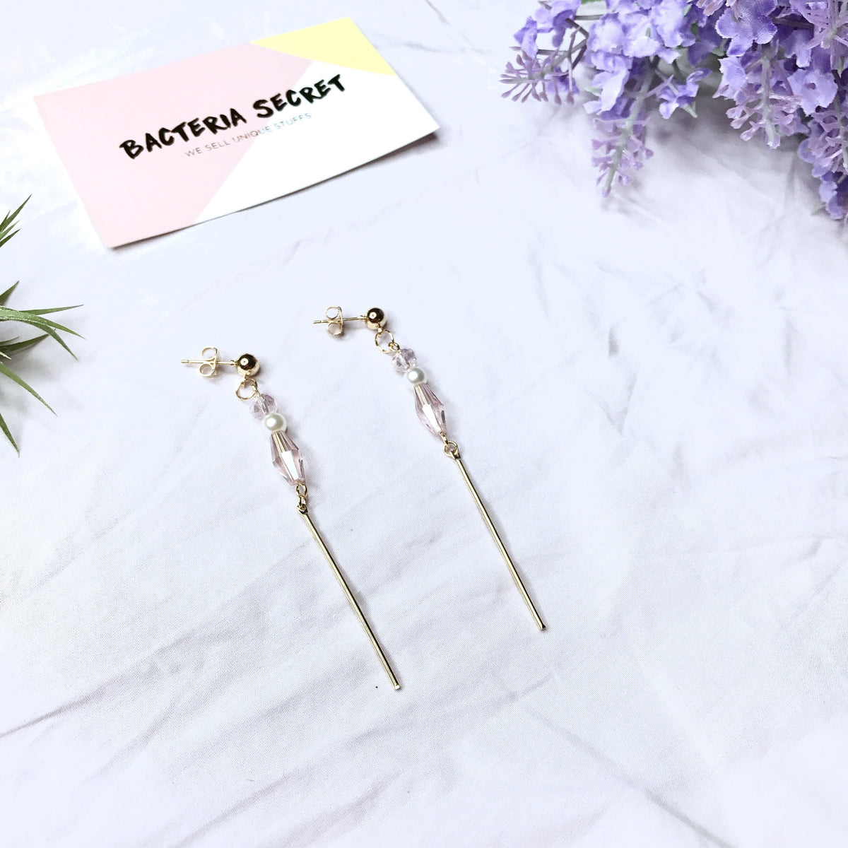 Rose Crystal Xane Long Earrings