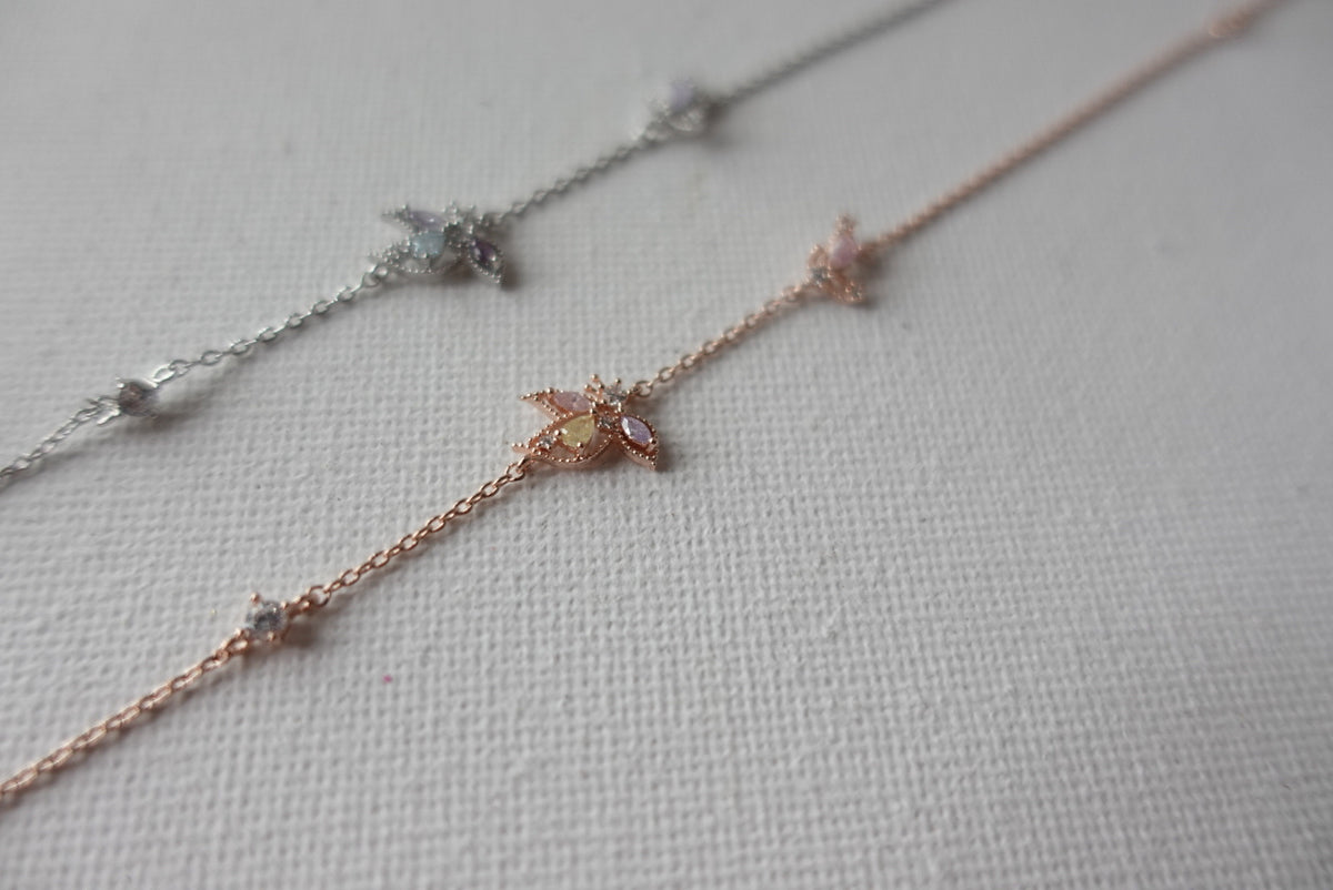 Butterfly Flower Crystals Bracelet