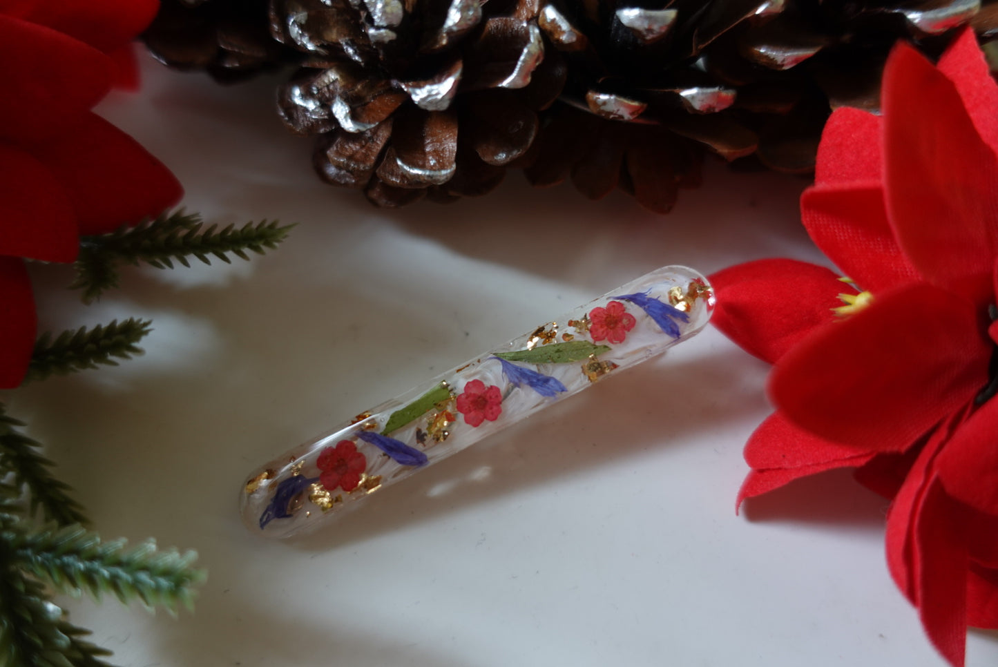 *Joy to the World* Christmas Flower Hair Clip
