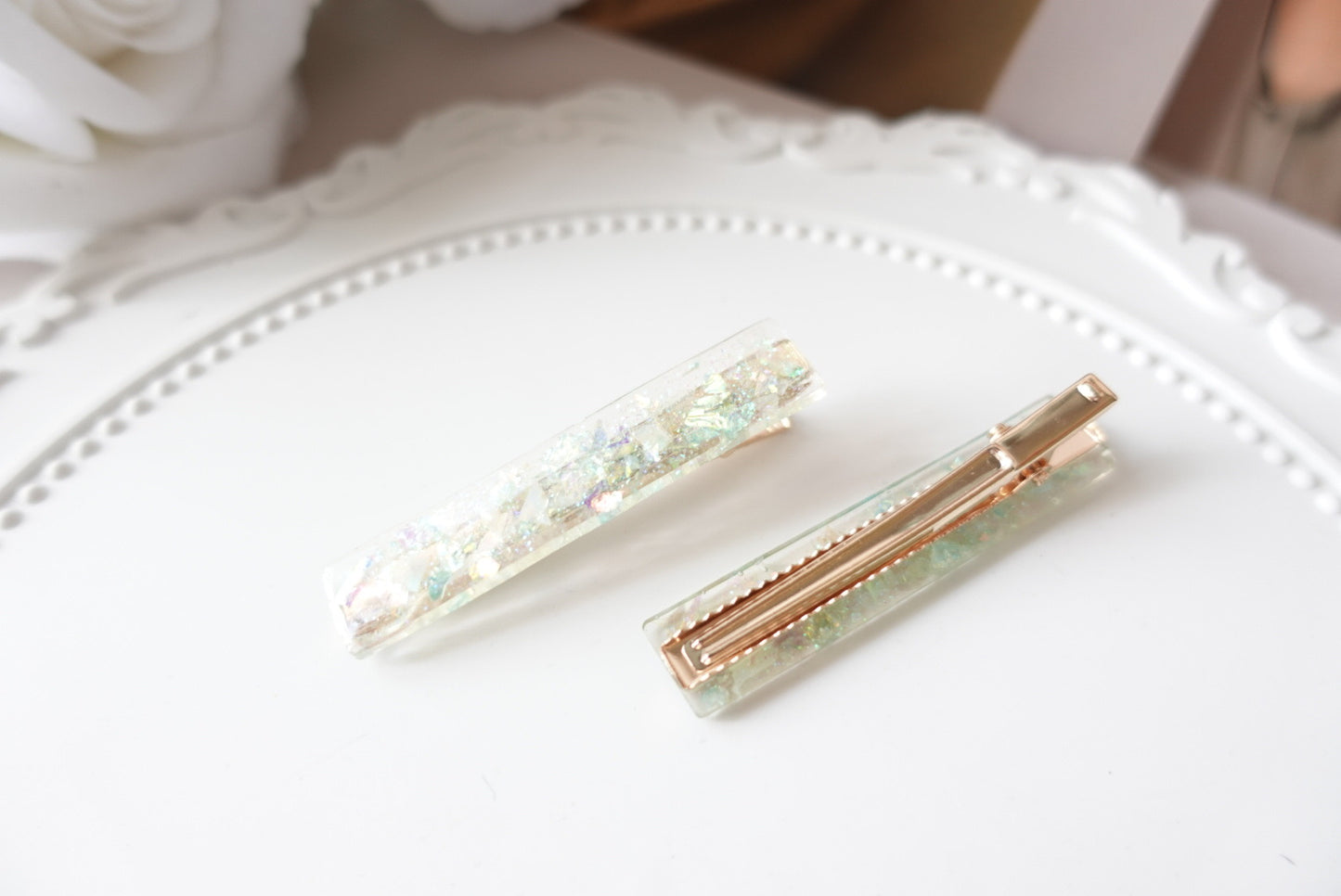 Blue Flakes Hair Clip