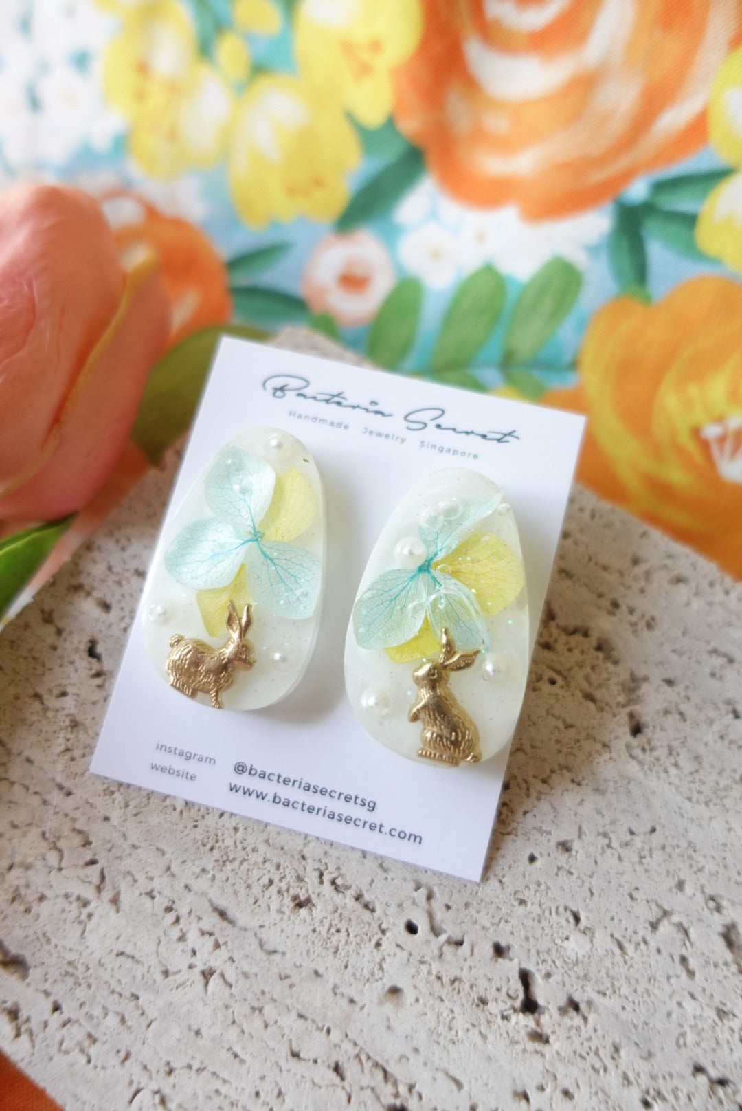 Easter Bunny Floral Studs