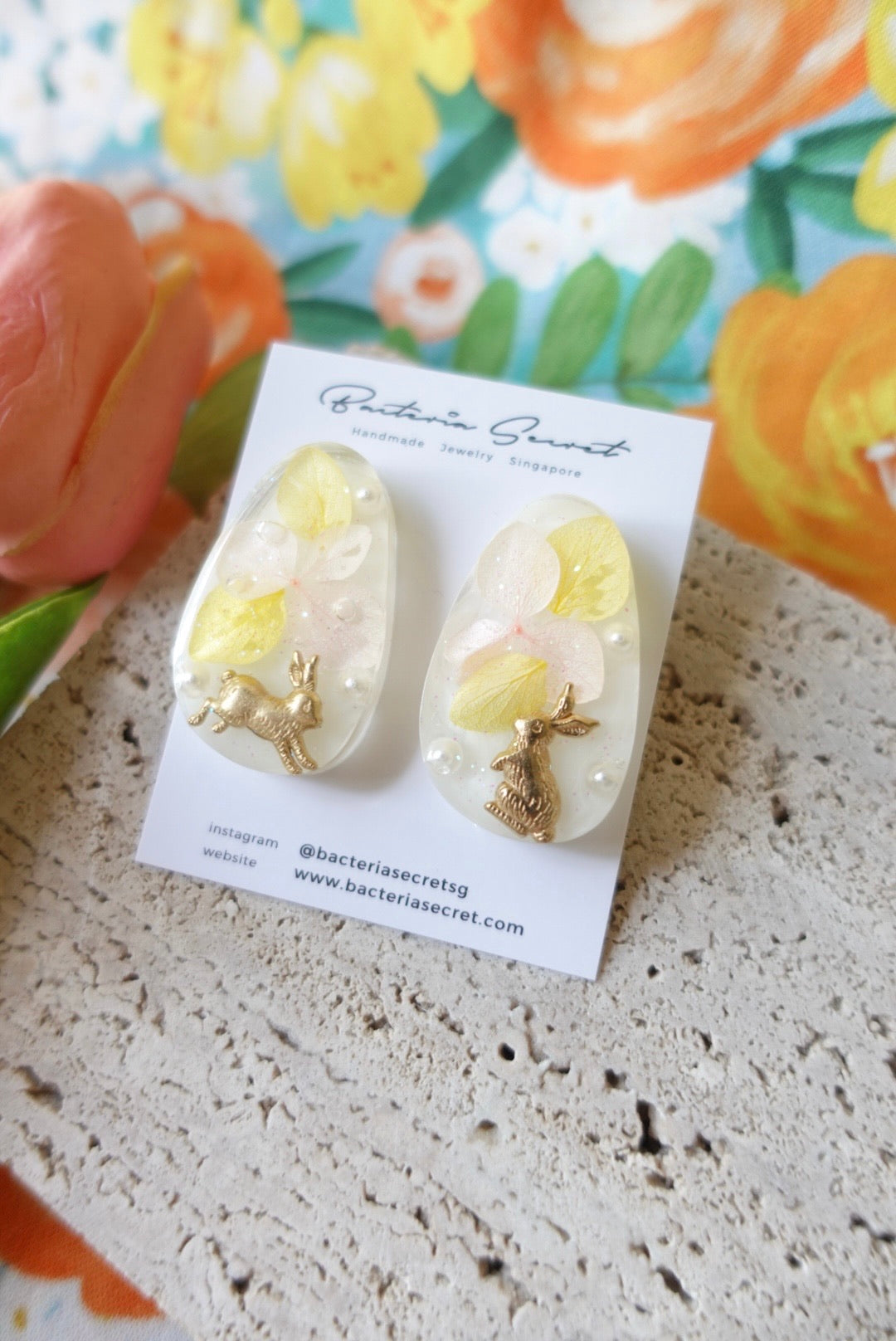 Easter Bunny Floral Studs