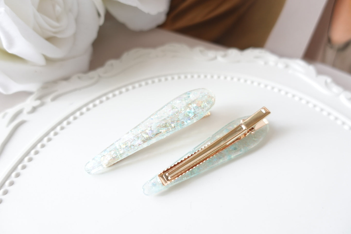 Blue Flakes Hair Clip
