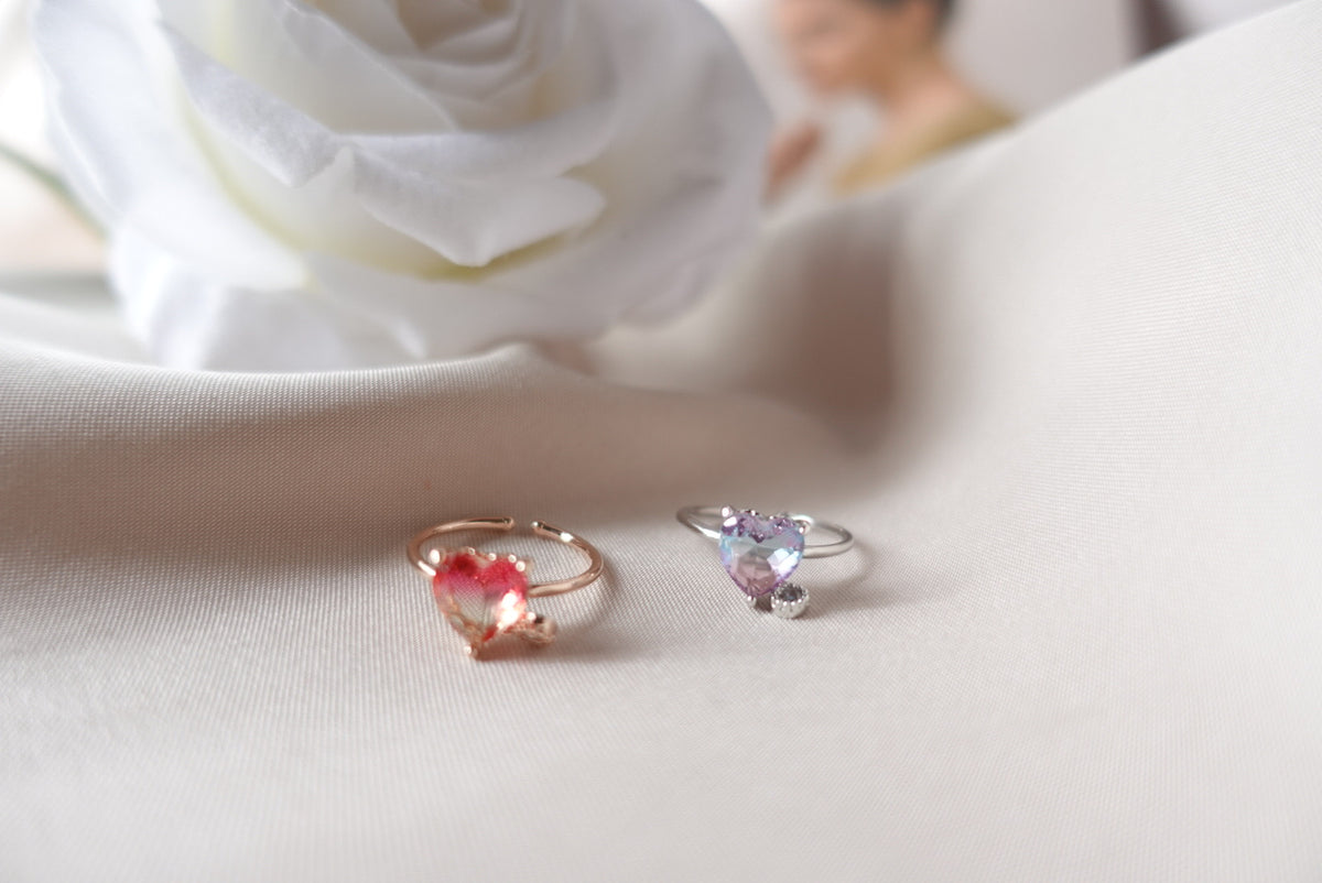Valentines Love Ombré Crystal Ring (adjustable)