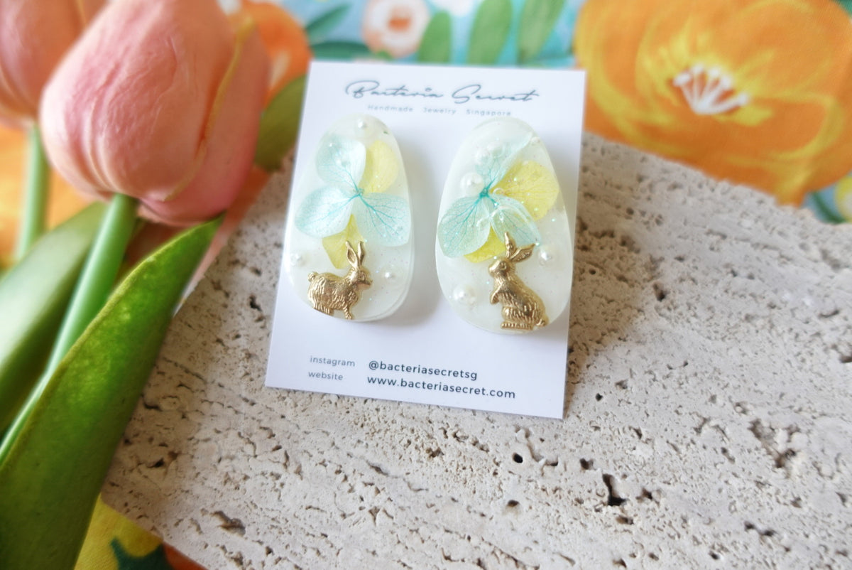 Easter Bunny Floral Studs