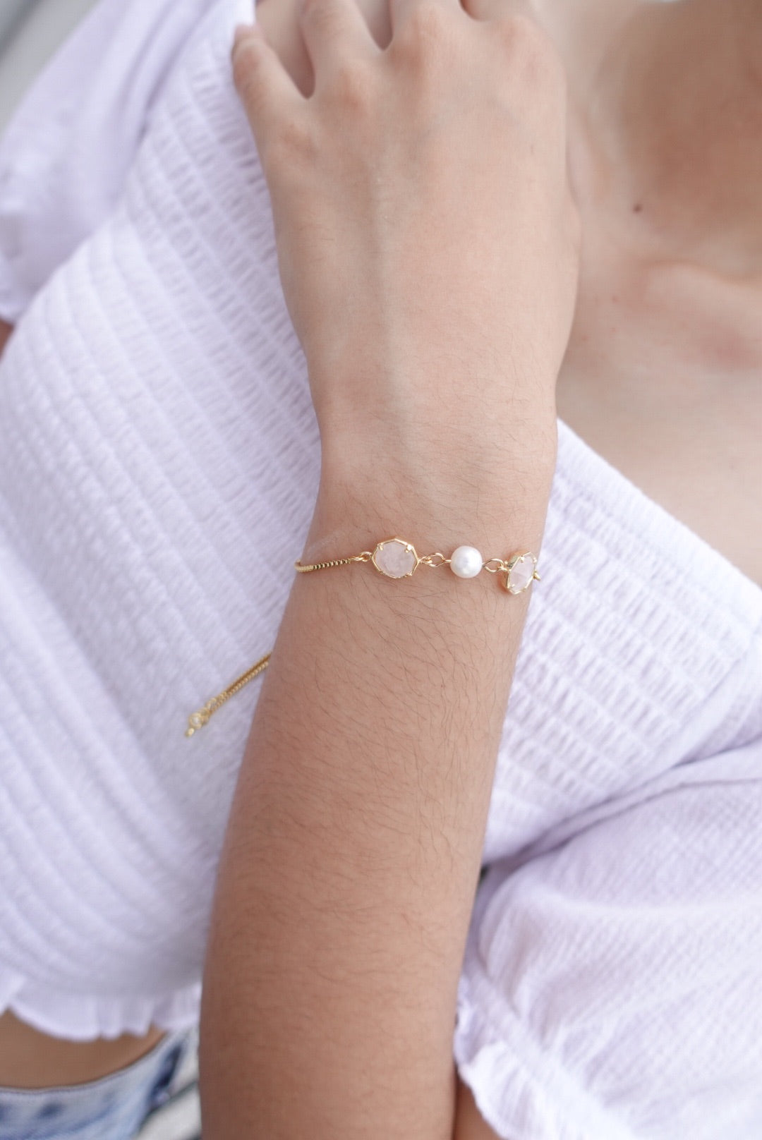 Albie 18k Gold Natural Stone Bracelet