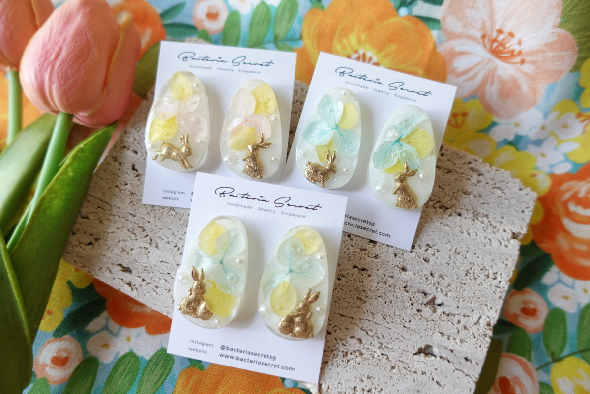 Easter Bunny Floral Studs