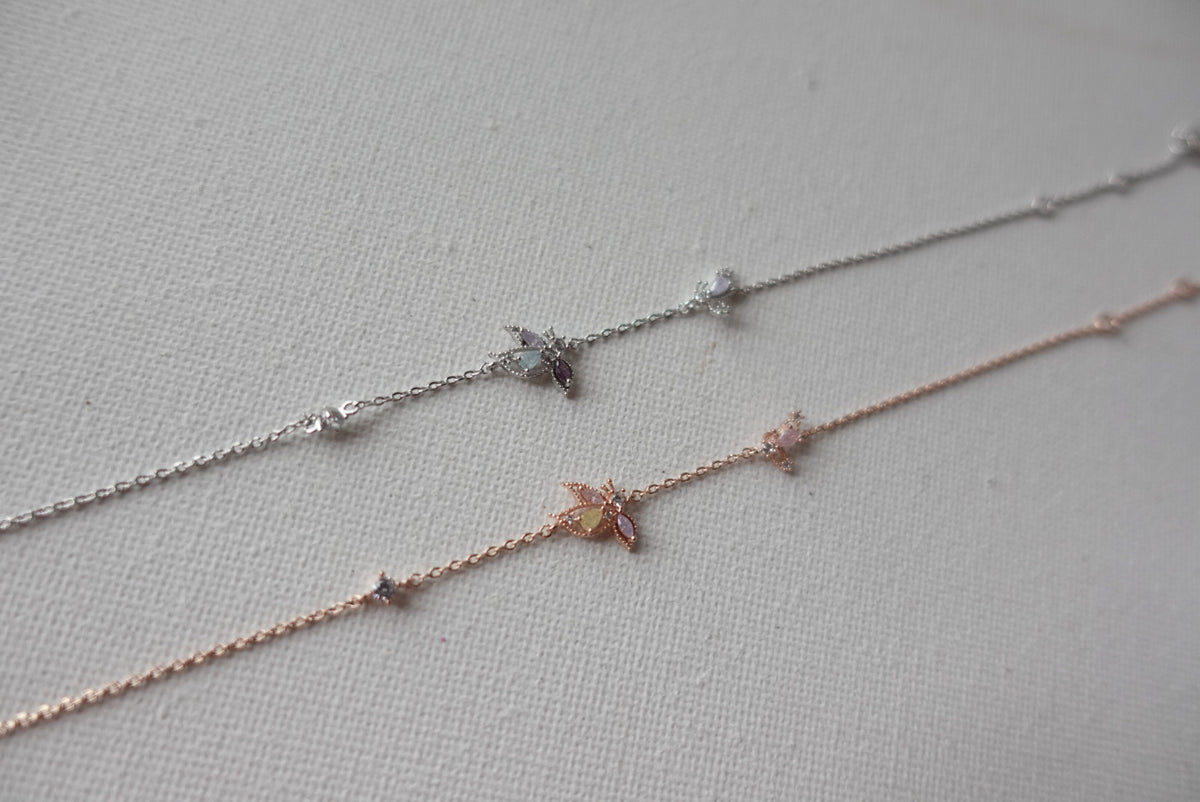 Butterfly Flower Crystals Bracelet