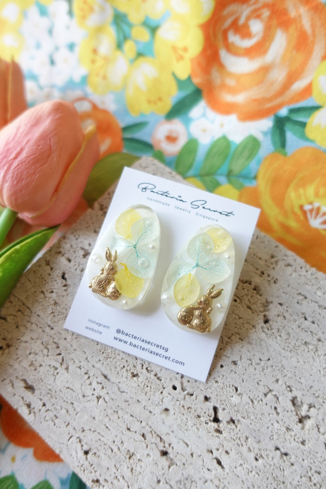 Easter Bunny Floral Studs