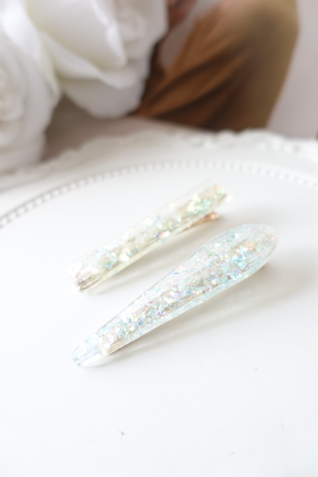 Blue Flakes Hair Clip