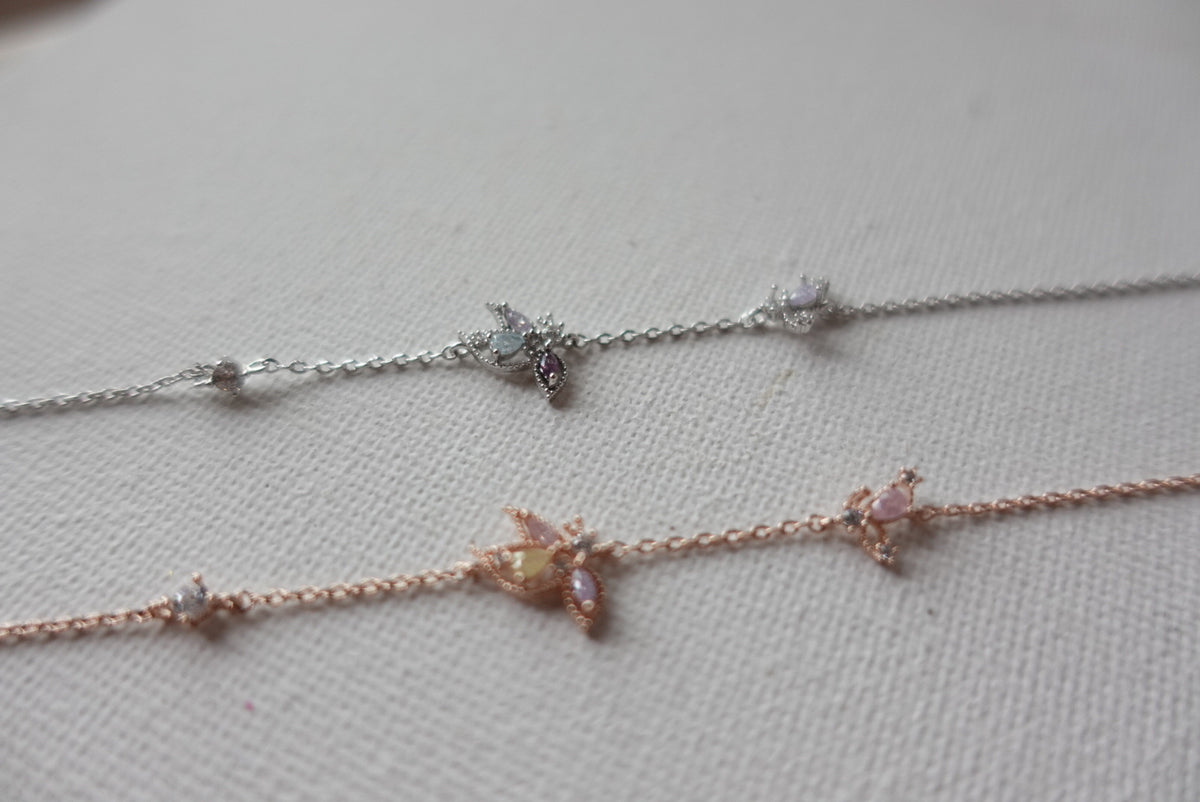 Butterfly Flower Crystals Bracelet